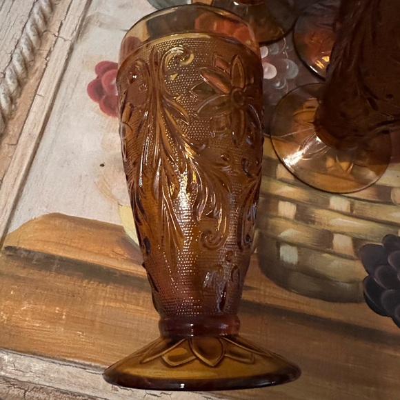 Indiana Glass Other - Vintage Tiara Amber Glass {Indiana} {Amber} 6 1/4 inch TALL Goblets